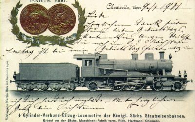 Jedna z klasických lokomotiv Pražsko-duchcovské dráhy