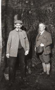 Arnold Scherrer in the main collection shaft of the Bílinská kyselka during remediation work.