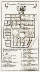 Dobový nákres Teplických "Městských Lázní"